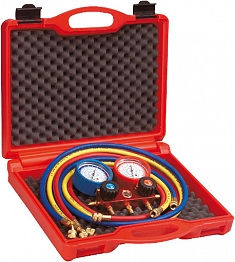 Двухпозиционный аналоговый манометрический коллектор и напорные шланги для хладагентов R410A, R32 Rothenberger Standard 5/16 SAE Двухпозиционный аналоговый манометрический коллектор и напорные шланги для хладагентов R410A, R32 Rothenberger Standard 5/16 SAE